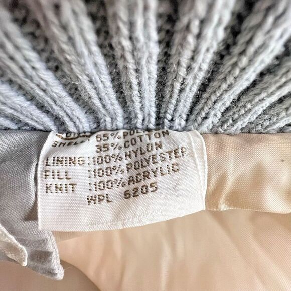 Saxton Hall VTG Made In Korea Quilted Down women Puffer Jacket Coat gray peach M - Picture 8 of 9